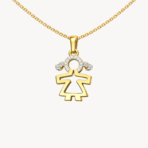 Girl With Handle Diamond Pendant