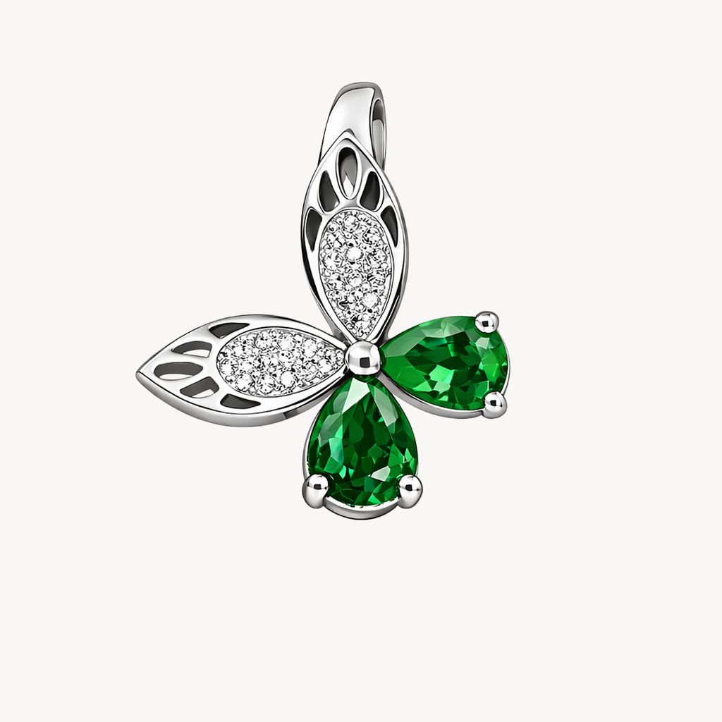 Butterfly Emerald & Diamond Pendant