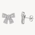 Diamond Bow Stud Earrings