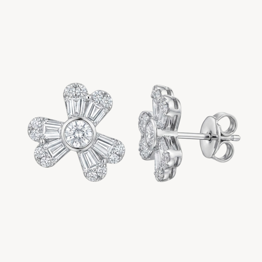 Tanzanite Floral Diamond Earring