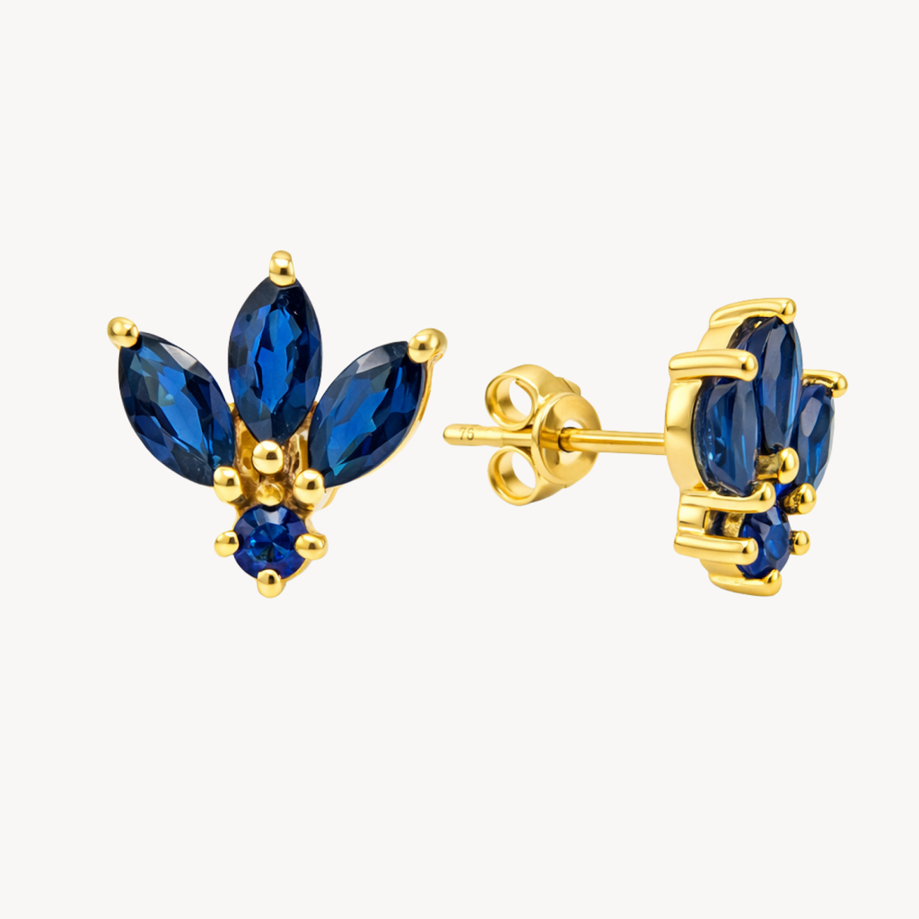 Peacock Blue Sapphire Earring