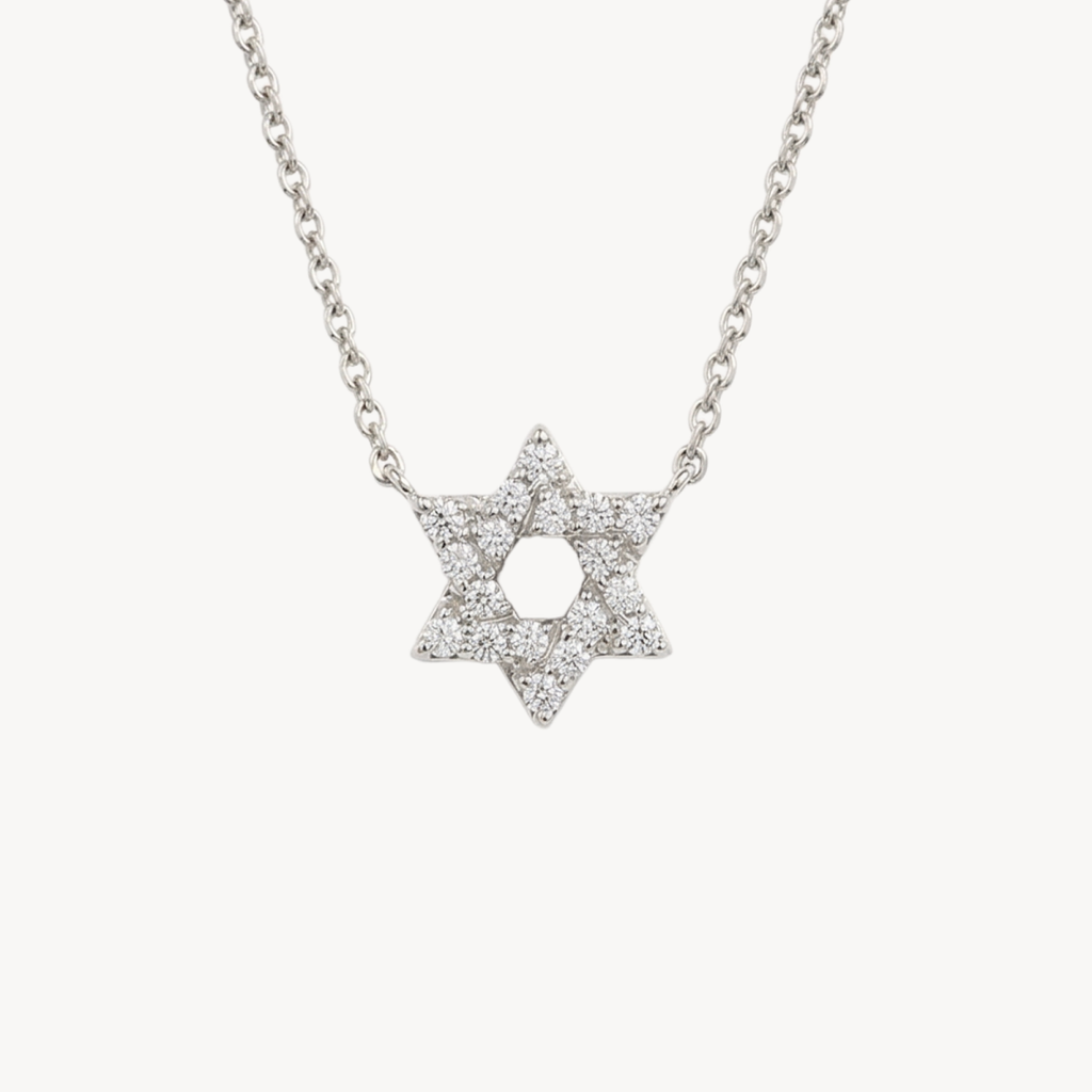 Petite Star of David Pave Diamond Necklace