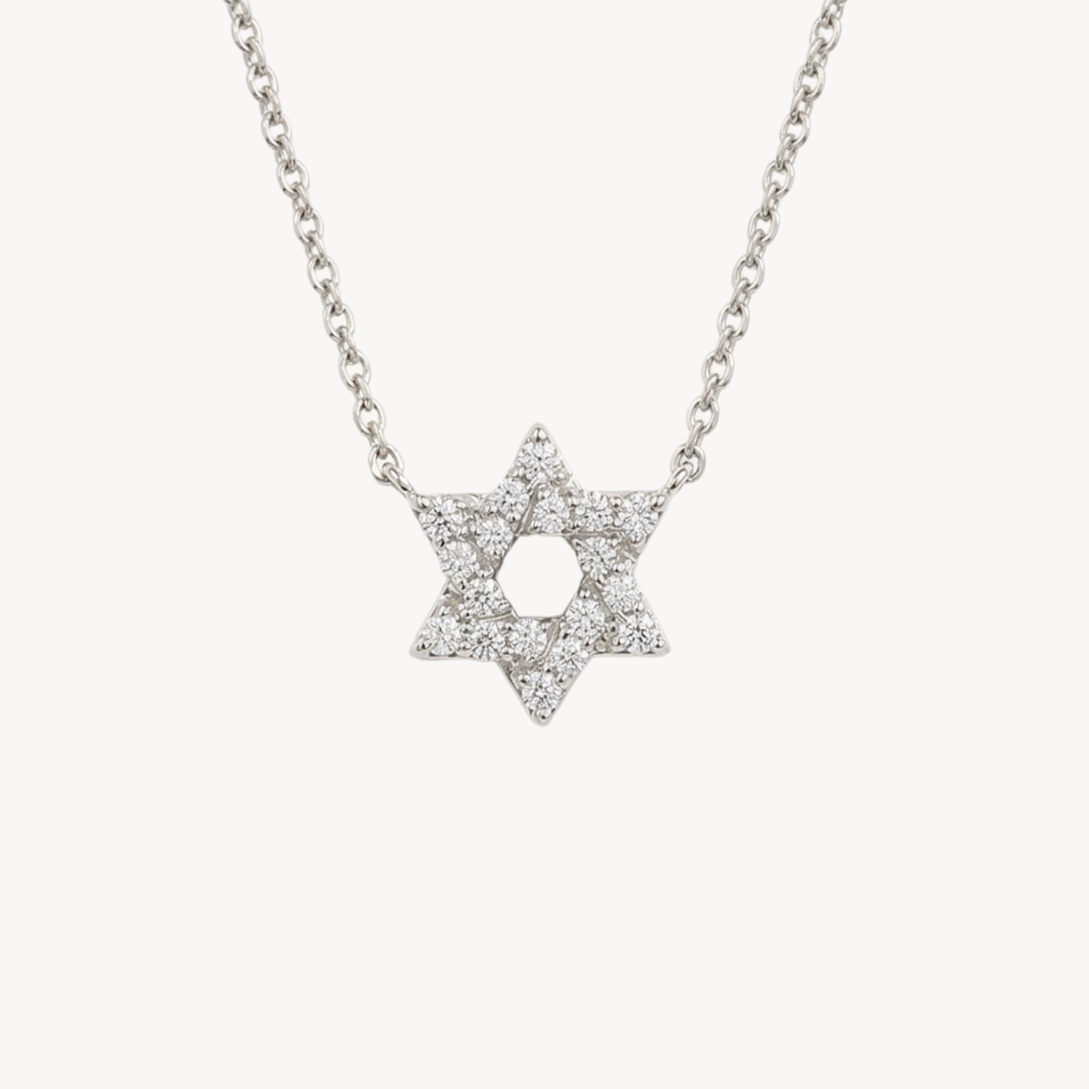 Petite Star of David Pave Diamond Necklace