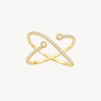 Diamond Pave Crossover Ring
