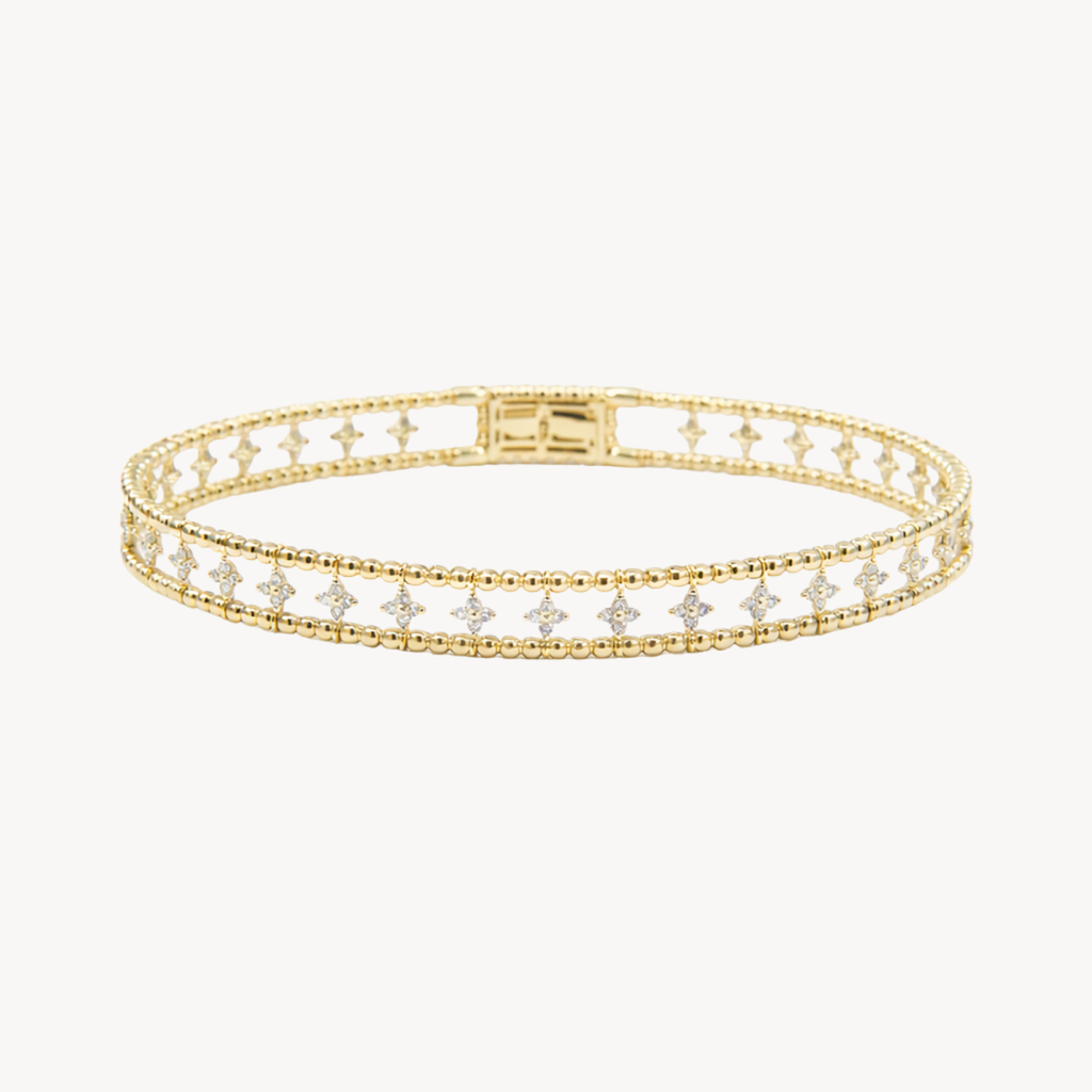 Classic Diamond Clover Station Bangle