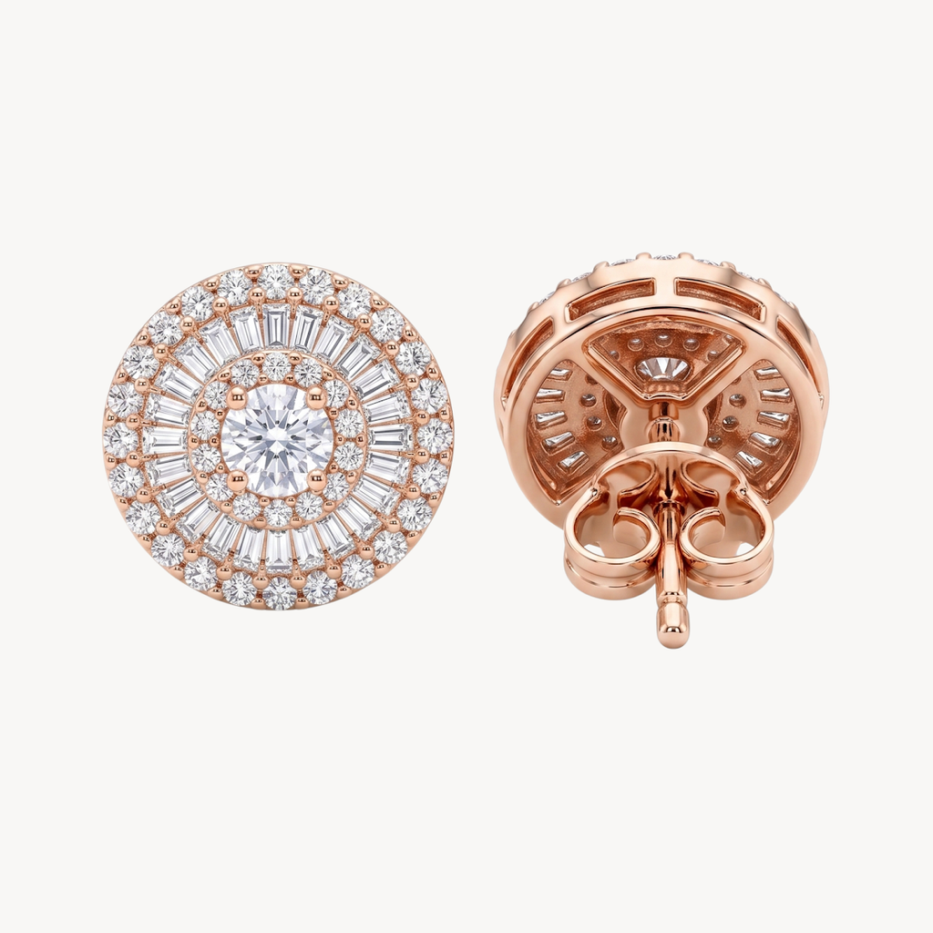Refined Diamond Earring Rose Gold Diamond