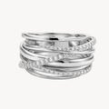 Classic Diamond Crossover Multi-Band Ring
