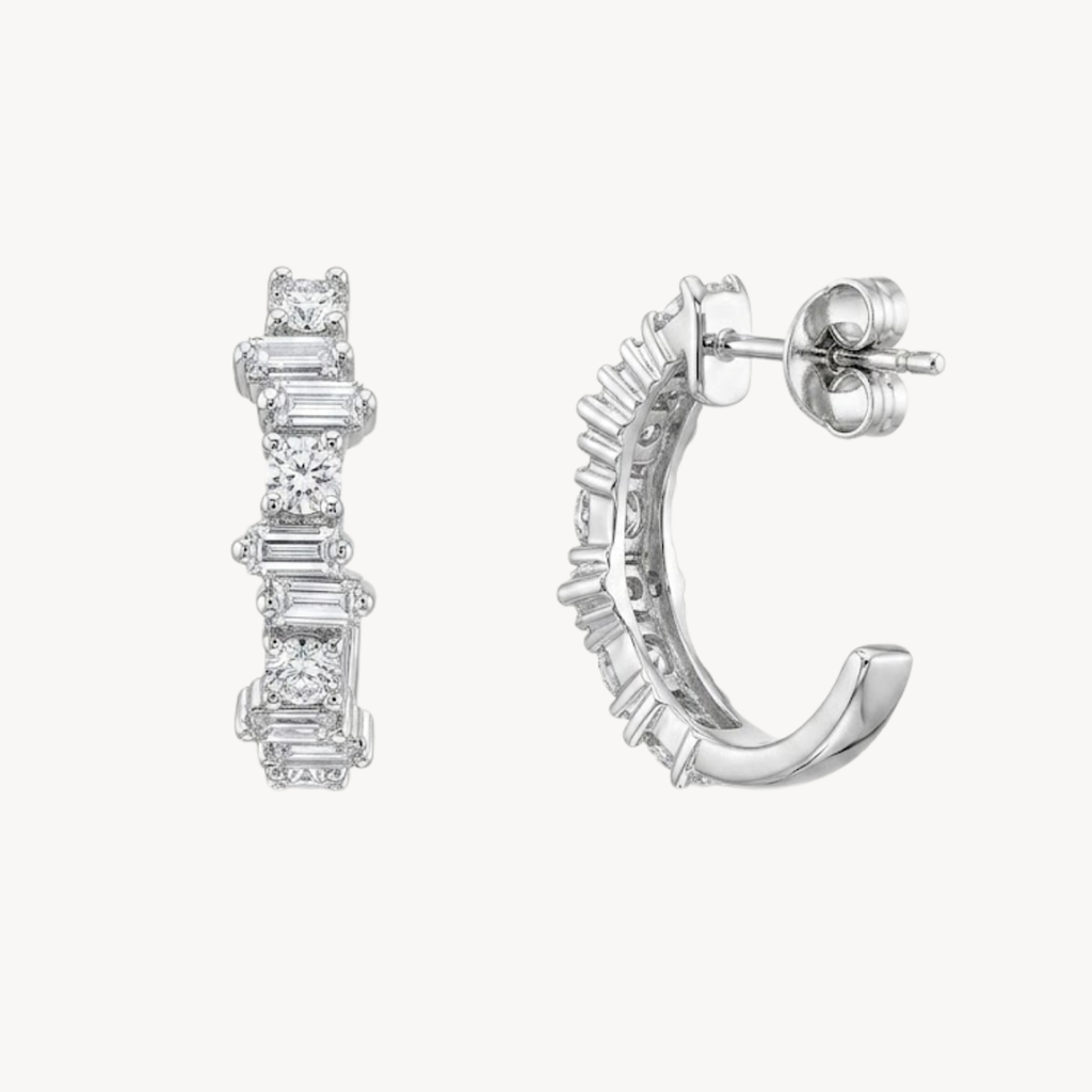 Sapphire & Diamond Hoop Earring