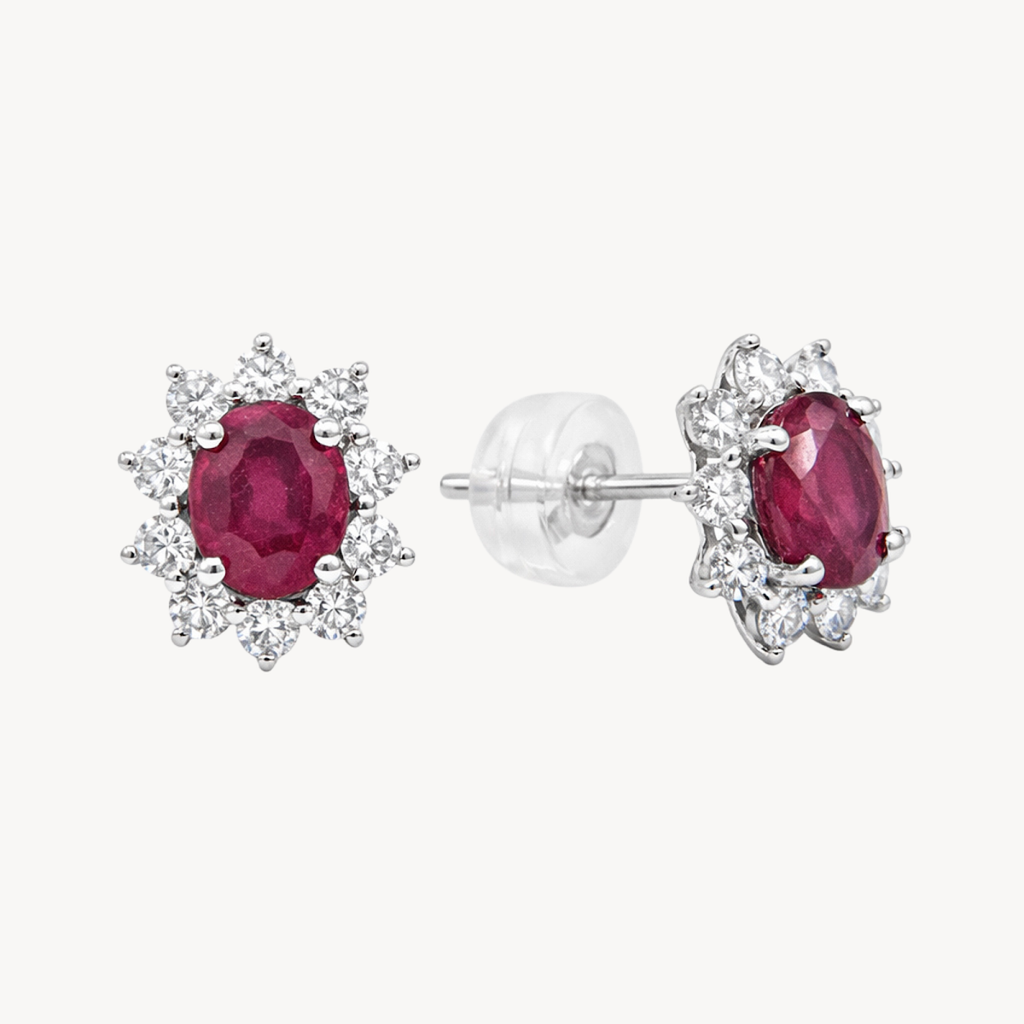 Petite Diamond & Garnet Earring
