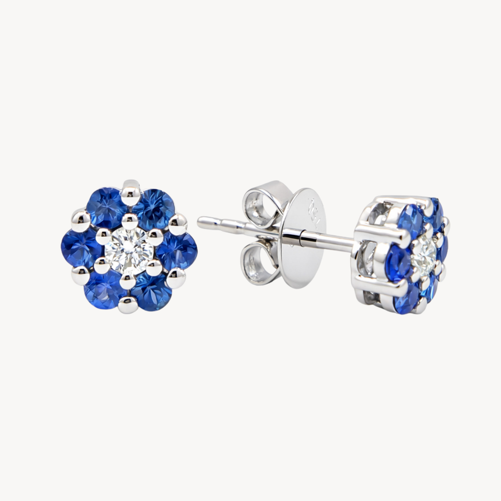 Classic Blue Sapphire & Diamond Earring