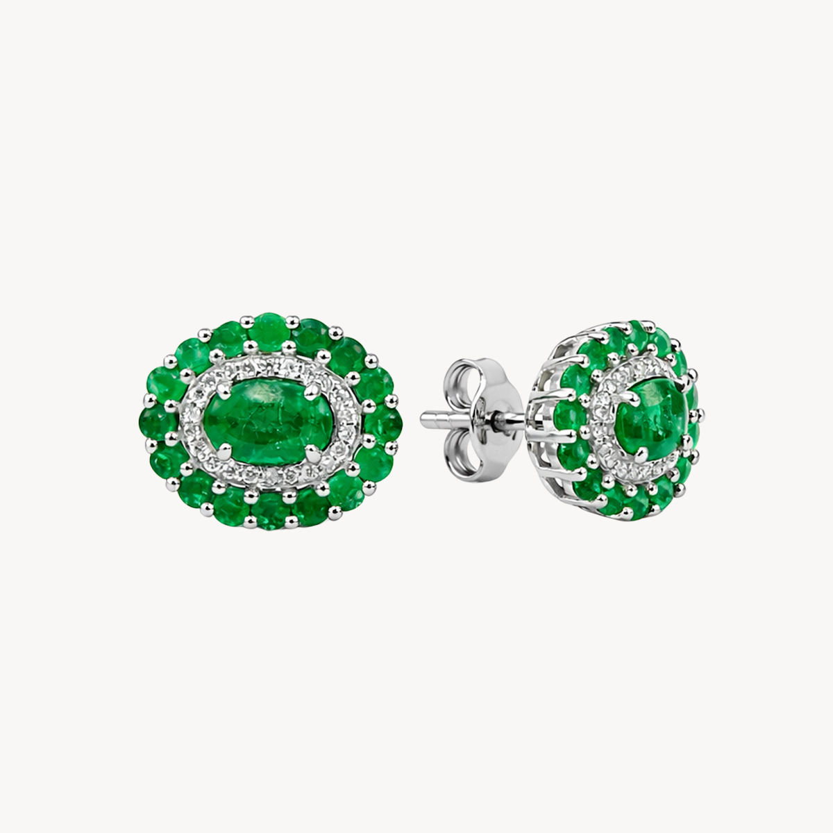 Adorned Diamond & Emerald Earring