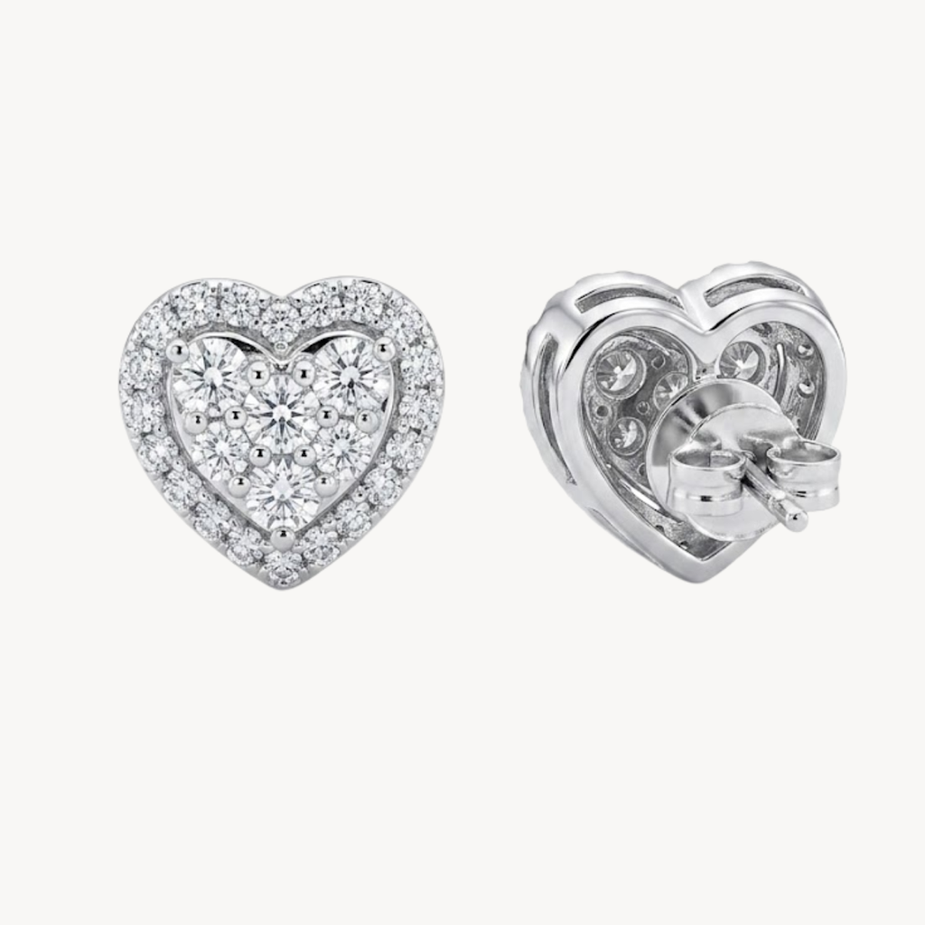 Diamond Heart Cluster Earring