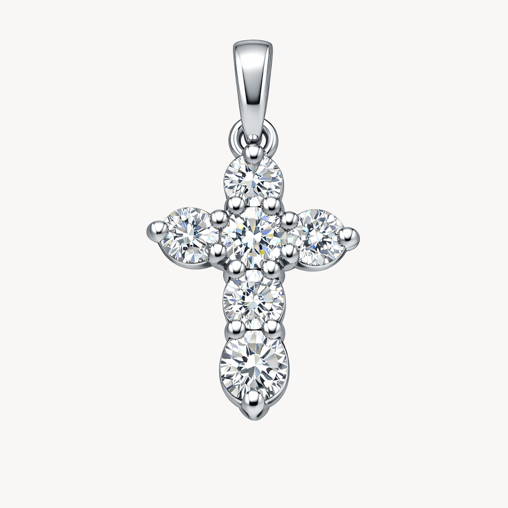 Diamond Cross Prong Set Pendant