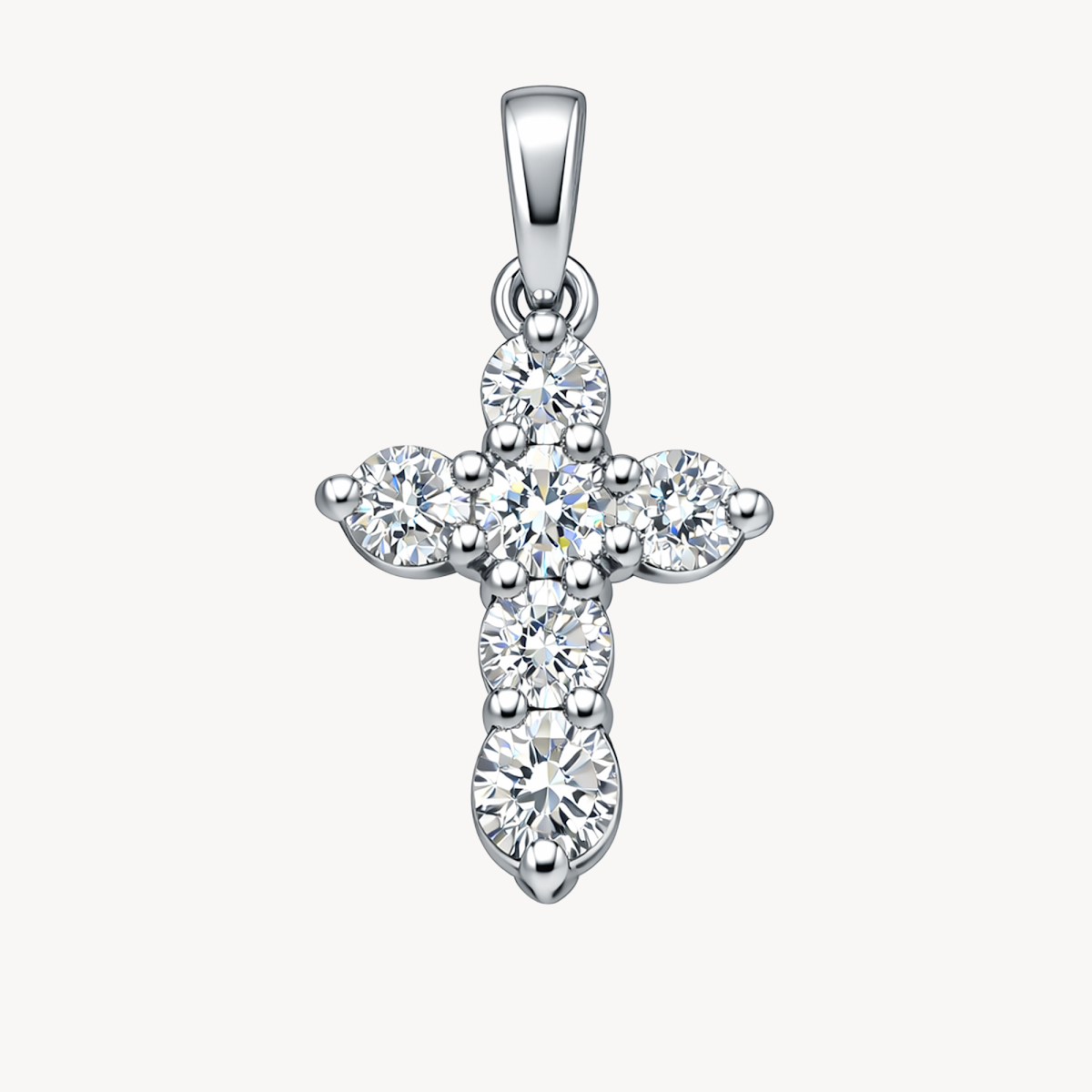 Diamond Cross Prong Set Pendant