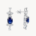 Drop Earrings Oval-Cut Blue Sapphires