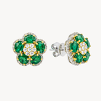 Gleaming Diamond & Emerald Earring
