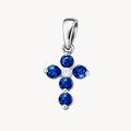 Petite Cross Diamond & Sapphire Pendant