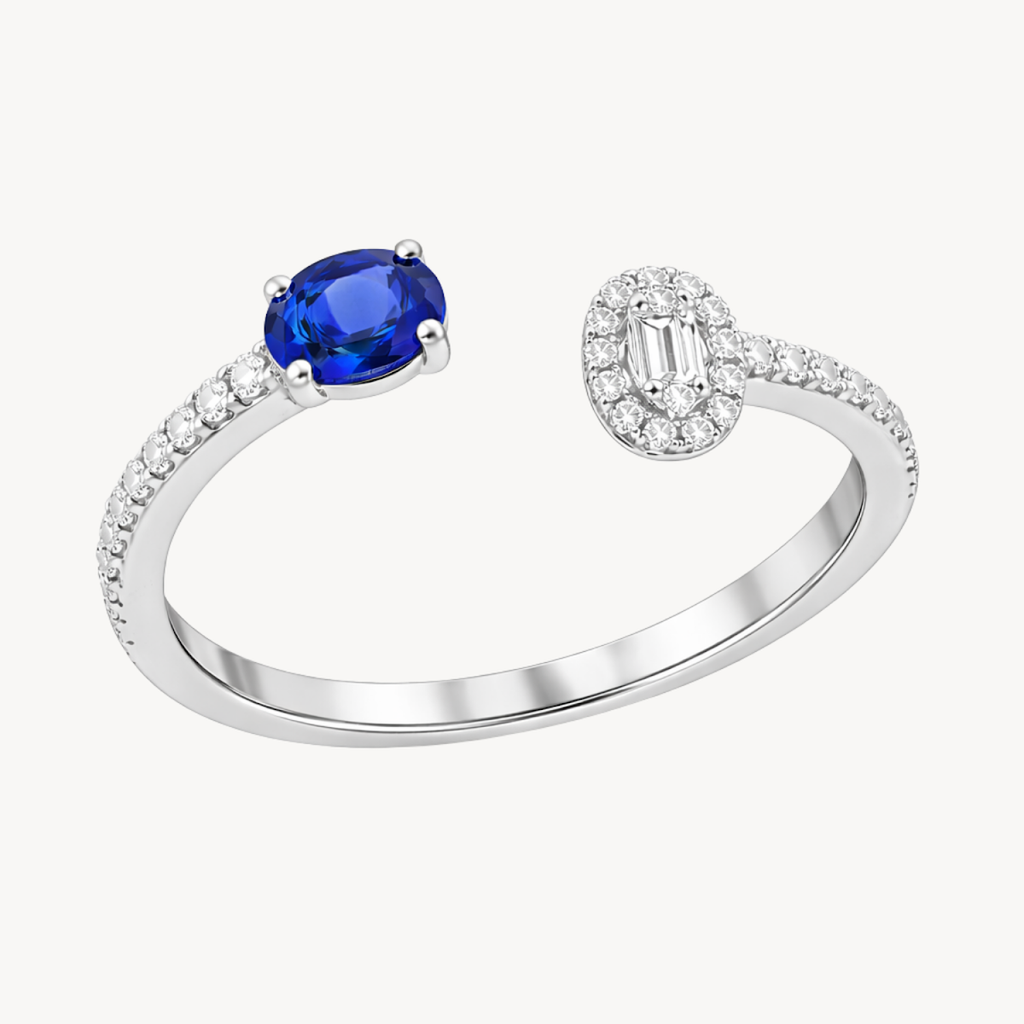 Polished Diamond & Sapphire Ring