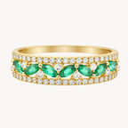Ornate Diamond & Emerald Ring