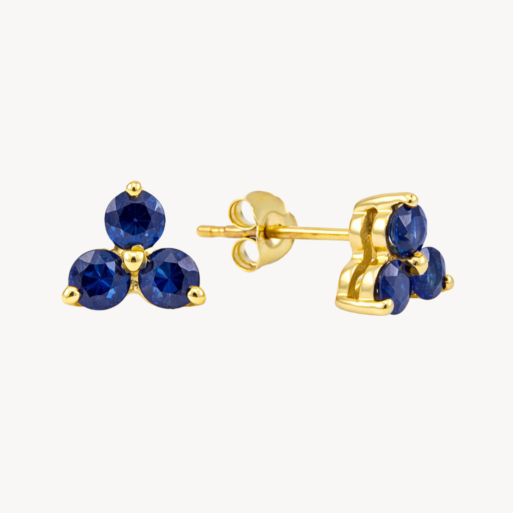 Trio Studs Sapphire Earring