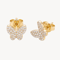 Pave Diamond Butterfly Stud Earrings