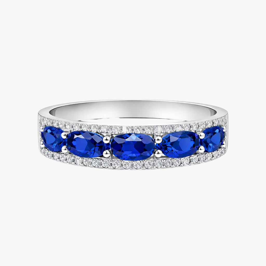 Noble Diamond & Blue Sapphire Ring
