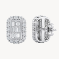 Sapphire Cushion Cluster Earring
