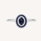 Lustrous Diamond & Sapphire Ring