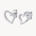 Diamond Heart Stud Earrings