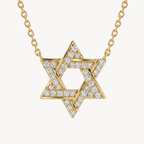 Classic Star of David Pave Diamond Necklace