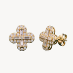 Diamond Clover Stud Earrings