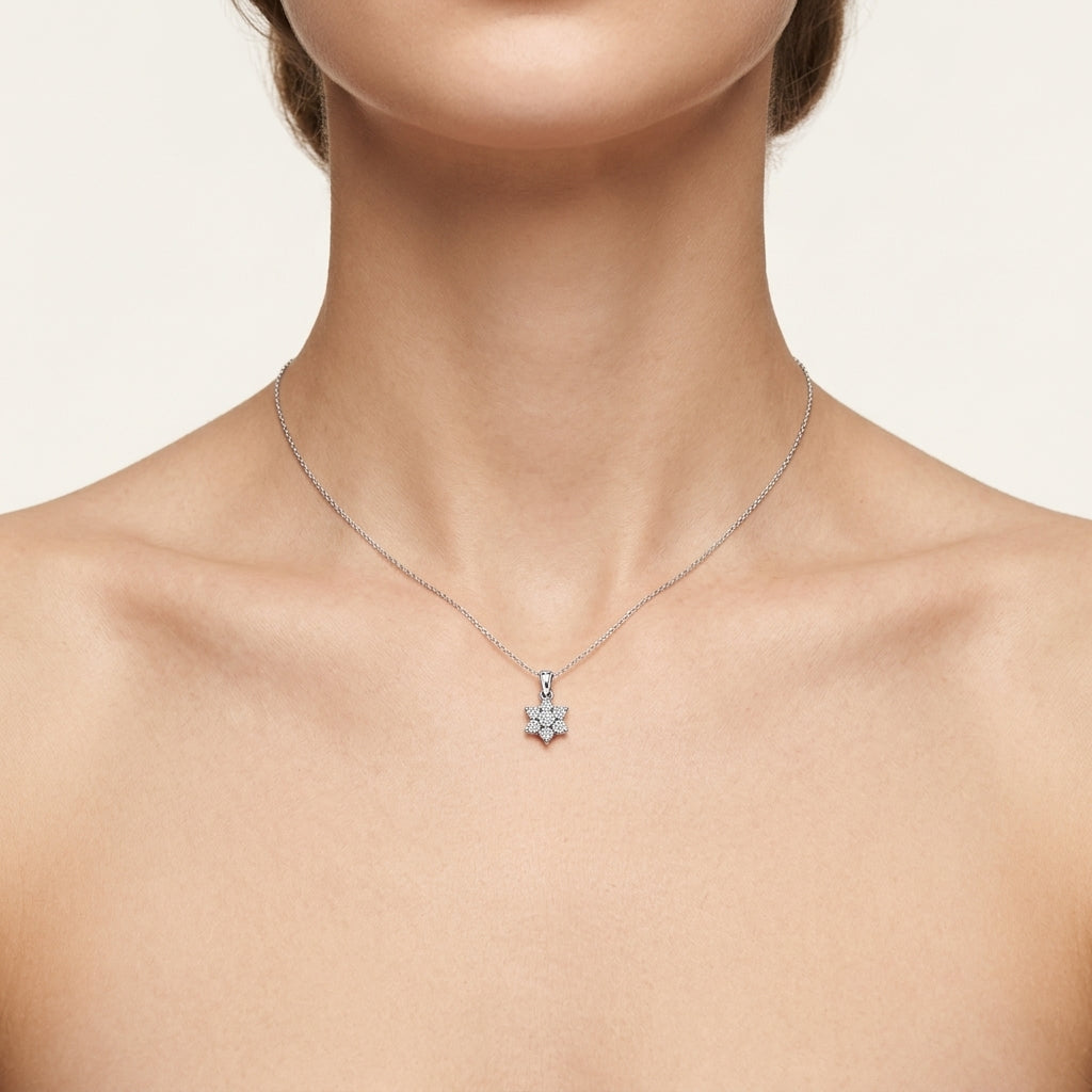 Allure Diamond Necklace worn by model - Vicenza Miami