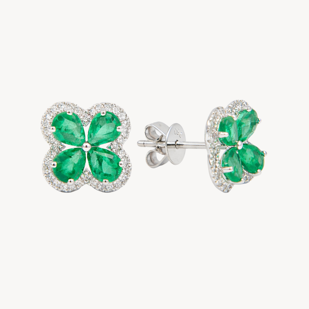 Exquisite Diamond & Emerald Earring
