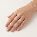 Diamond Chevron Stacking Band worn by model - Vicenza Miami