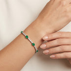 Classic Diamond & Emerald Bracelet worn by model - Vicenza Miami