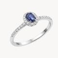 Graceful Diamond & Sapphire Ring