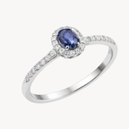 Graceful Diamond & Sapphire Ring