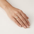 Embellished Diamond Ring Yellow Gold Diamond II worn by model - Vicenza Miami