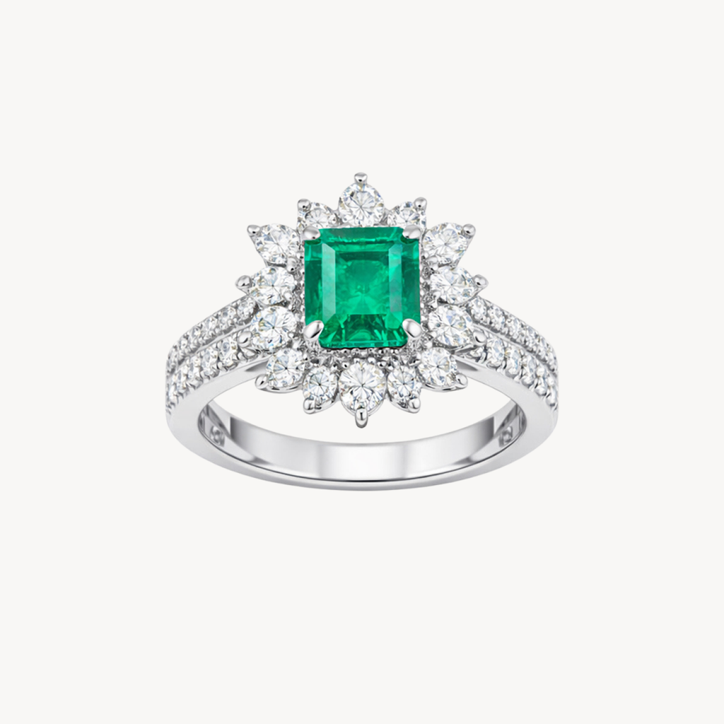 Gilded Diamond & Emerald Ring