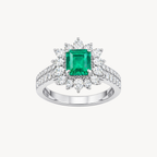 Gilded Diamond & Emerald Ring