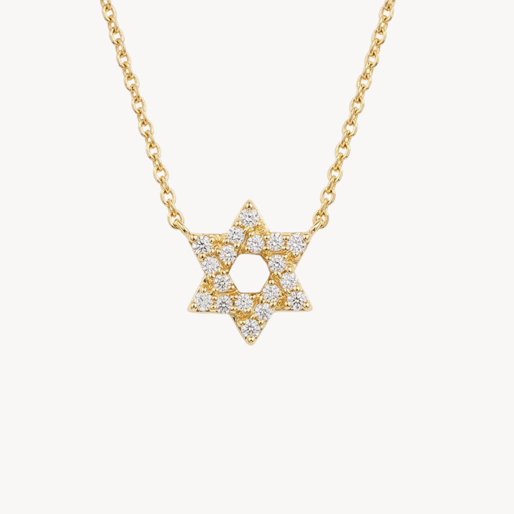 Star of David Diamond Pendant Necklace