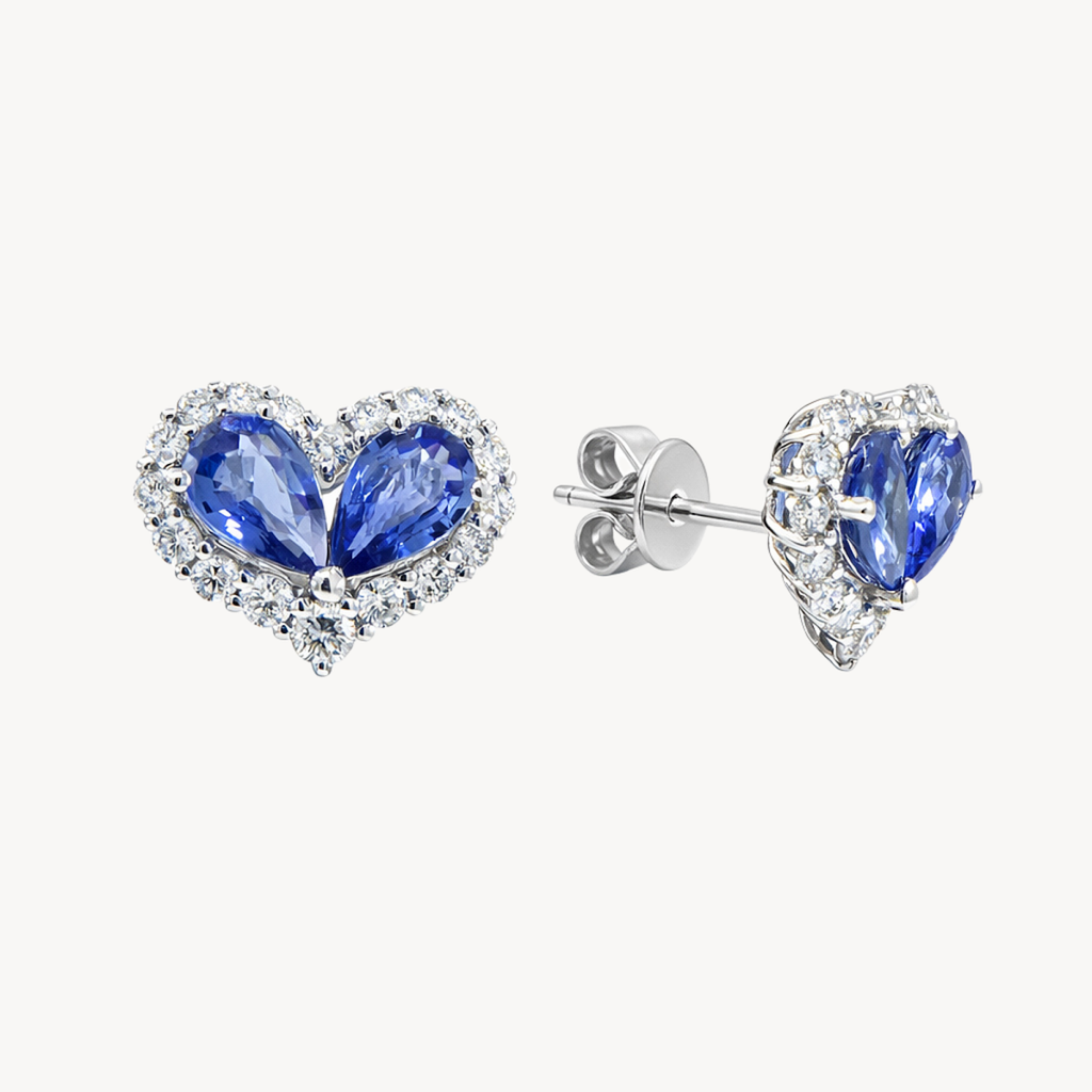 Stately Blue Sapphire & Diamond Earring