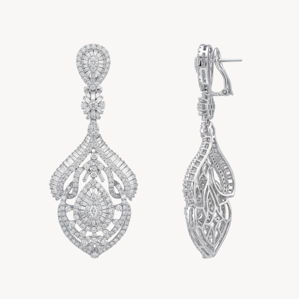Delicate Diamond Chandelier Drop Earrings