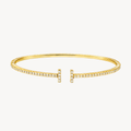 Diamond T Bar Open Cuff Bangle