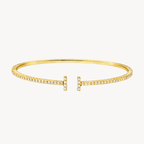 Diamond T Bar Open Cuff Bangle