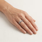 Dainty Diamond Ring White Gold Diamond III worn by model - Vicenza Miami