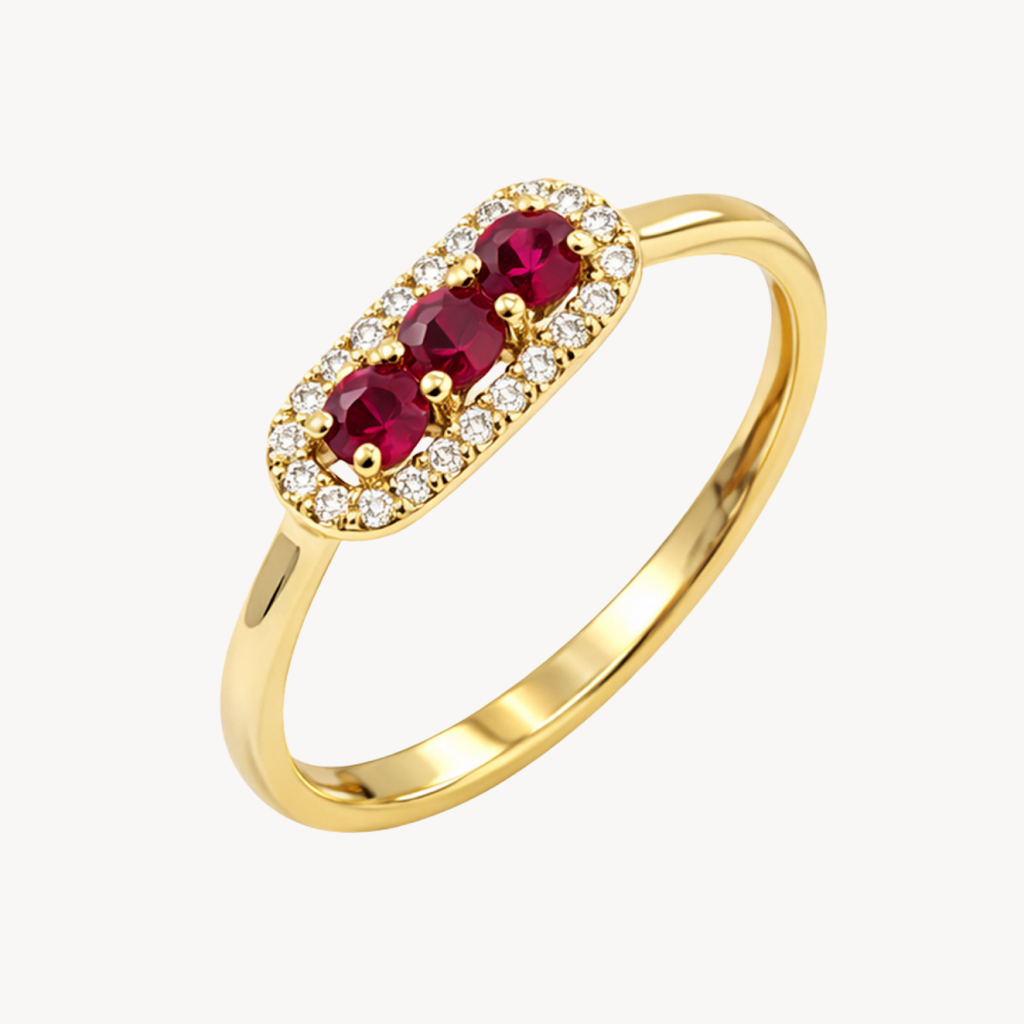 Radiant Diamond & Ruby Ring