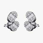 Petite Diamond Flower Cluster Stud Earrings
