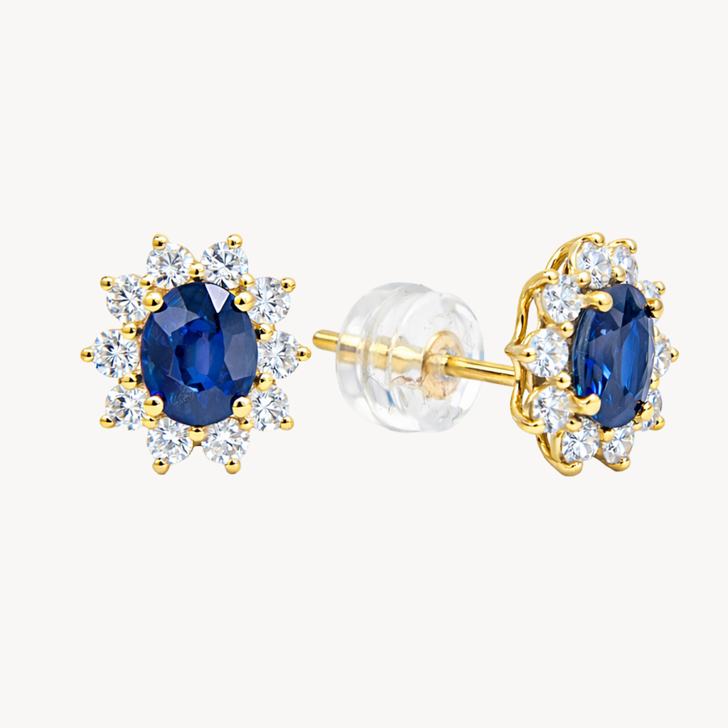 Timeless Blue Sapphire & Diamond Earring