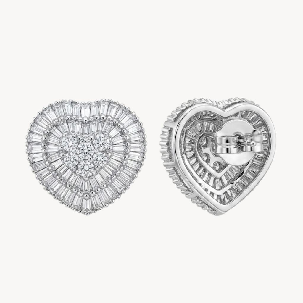 Baguette Heart Diamond Earring